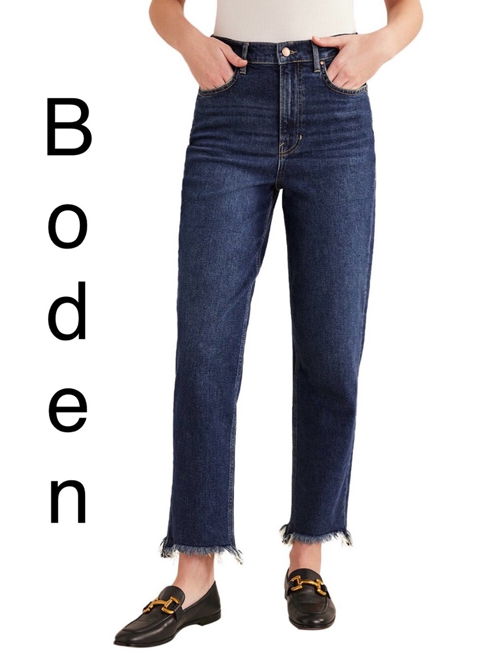 Boden | NWT | High-Rise Frayed Hem Jeans - Women’s 32x32